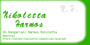 nikoletta harmos business card